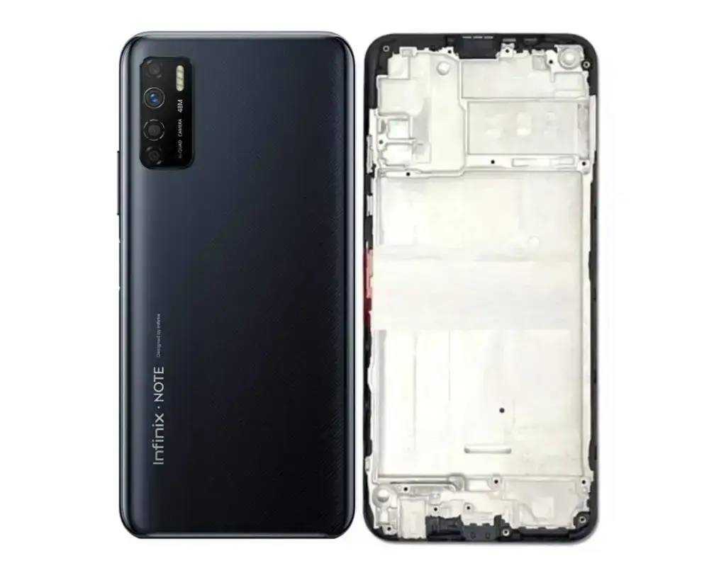 [HS6iNNT7L-3-2] infinix Note (7) Lite X(656) Complete Housing (2 in 1) (BLACK)