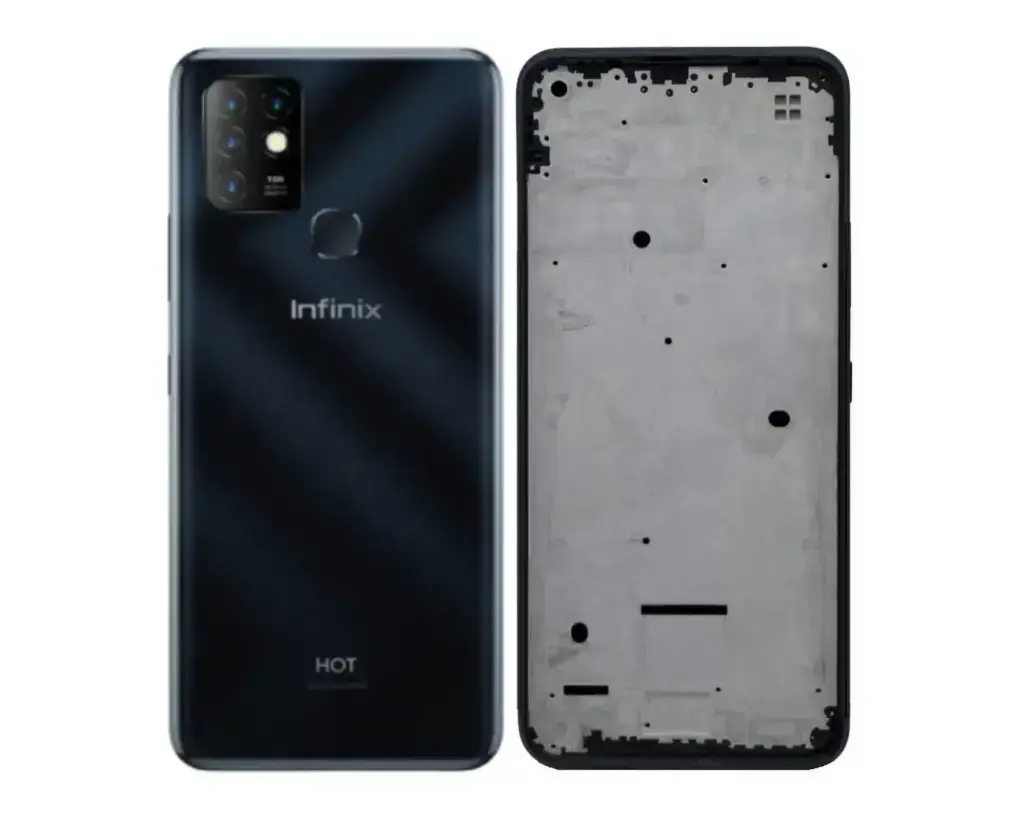 [HS6iNHT10-3-2] infinix Hot (10) X(682) Complete Housing (2 in 1) (BLACK)